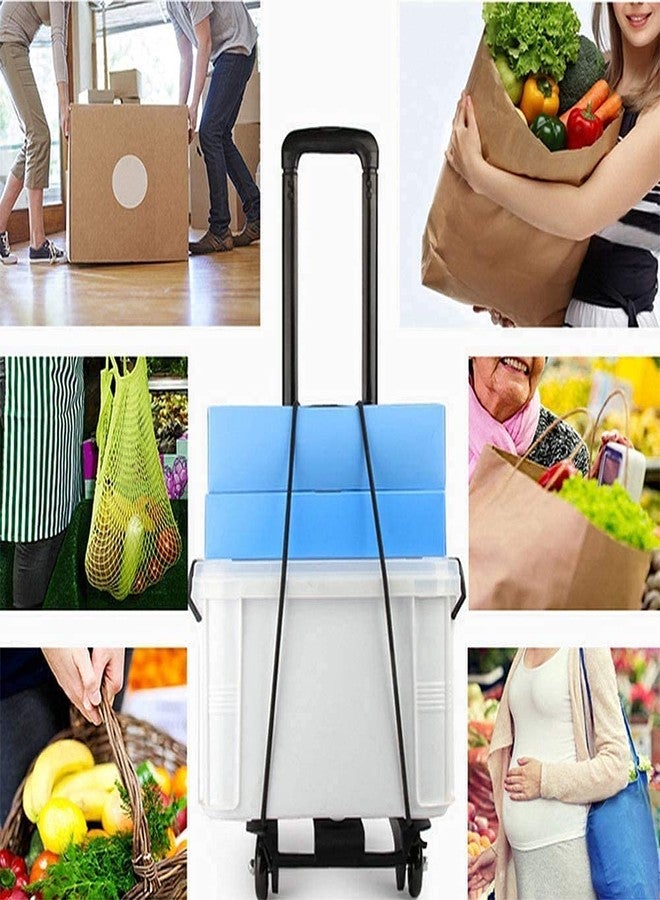 Gikvni Plastic Foldable 25 kg Luggage Hand Truck Cart Trolley With Telescopic Rod for Lifting Heavy Weight - Wheels for Home Office Car - Image 5